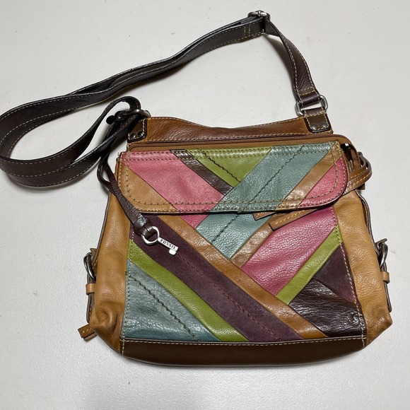 Fossil Handbags - Fossil Vintage Patchwork Leather Crossbody Bag Cross Body Shoulder Adj. Strap